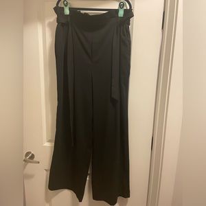 Paper Bag Waist Black Pants